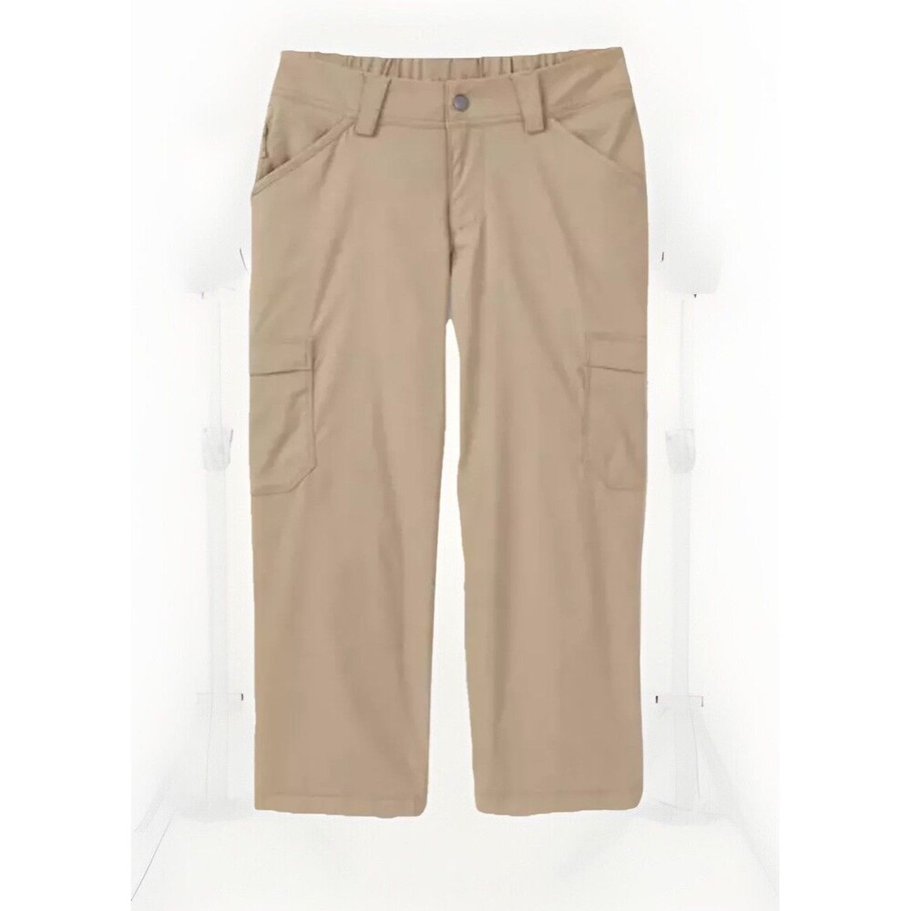 Duluth Trading Dry On The Fly Cargo Capri Pants Women Size 18 (40x23) Beige Tan